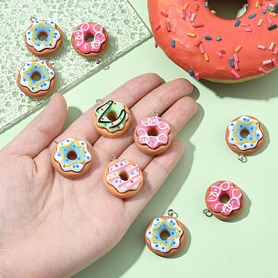 10Pcs Opaque Resin Pendants CRES-YW0001-45-1