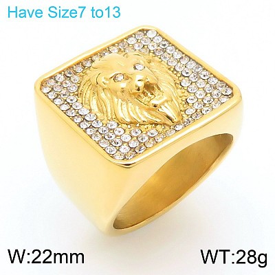 304 Stainless Steel Cubic Zirconia Finger Rings for Men FS-WG9BEFD-12-1