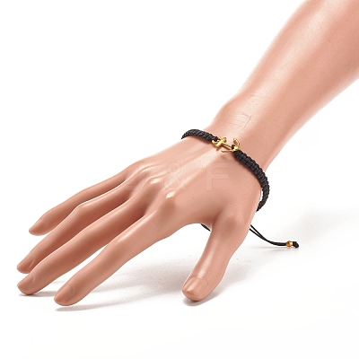 Alloy Anchor Braided Bead Bracelet BJEW-JB07845-1