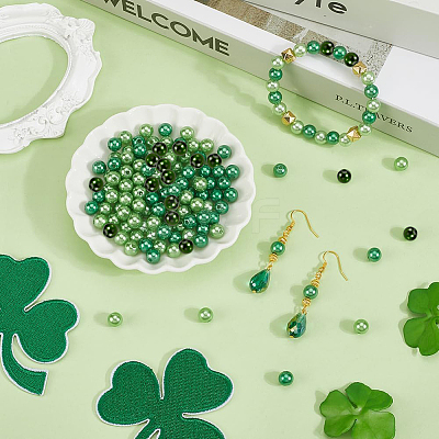 Saint Patrick's Day Acrylic/ABS Plastic Imitation Pearl OACR-SP0001-66B-02-1