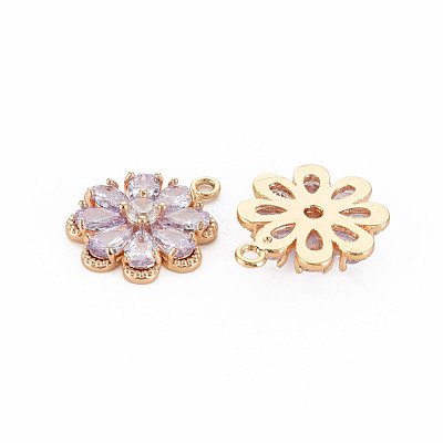 Brass Glass Pendants KK-S364-275E-1