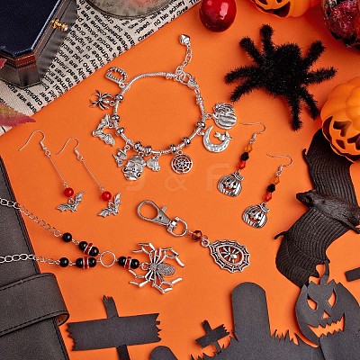 80Pcs Halloween Tibetan Style Alloy Pendants JX187A-1
