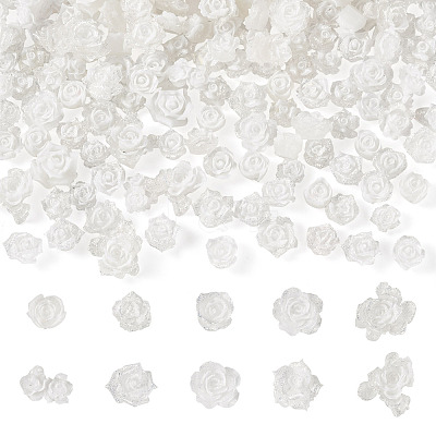 200Pcs Flower & Butterfly Resin Cabochons CRES-TA0001-89H-1