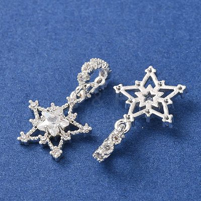 Brass Pave Clear Cubic Zirconia European Dangle Charms CU-CBAEC99-26S-1