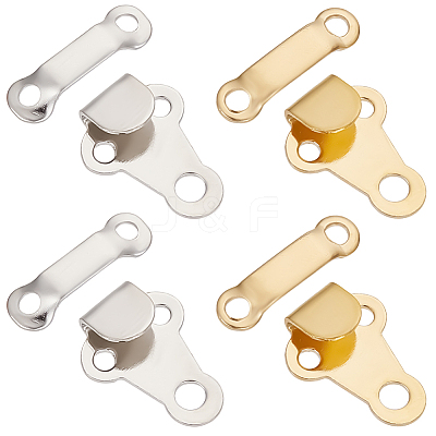 60 Sets 2 Colors Brass Trouser Fasteners KK-CP0001-06-1