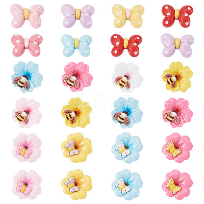 30Pcs 3 Styles Opaque Resin Cabochons RESI-TA0004-97-1