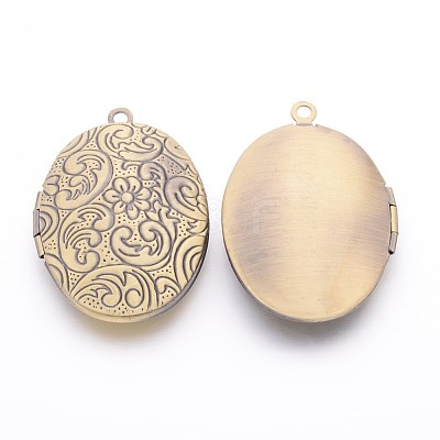 Brass Locket Pendants ECF133-1AB-1