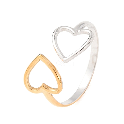 304 Stainless Steel Cuff Open Rings for Women SA-CBABC9E-05A-GP-1