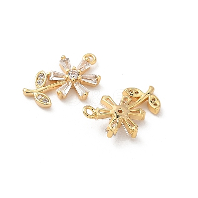 Brass Micro Pave Cubic Zirconia Pendants KK-C099-02G-03-1