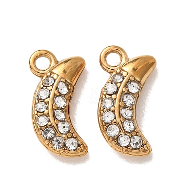304 Stainless Steel Rhinestone Pendants STAS-L318-19G-04-1