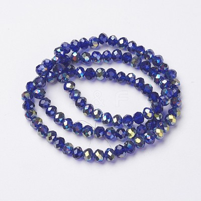 Electroplate Transparent Glass Beads Strands EGLA-A034-T6mm-S15-1