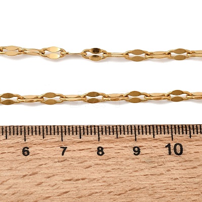 4MM Unisex 304 Stainless Steel Dapped Chain Necklaces NJEW-P356-09G-1