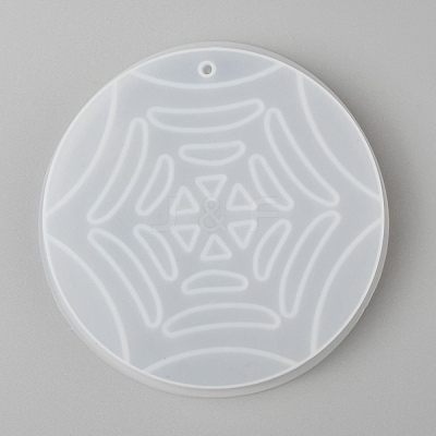 Halloween DIY Spider Web Pendant Silicone Molds DIY-P006-36-1