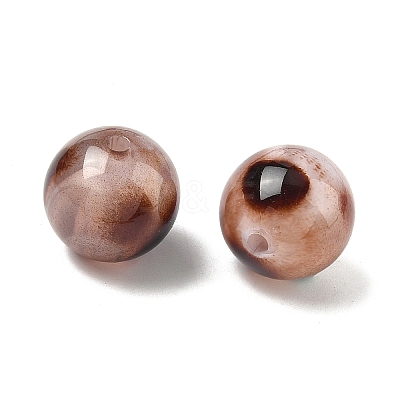 Opaque Acrylic Imitation Leopard Print Beads OACR-B052-10-1