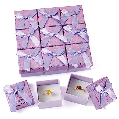 Bowknot Cardboard Paper Ring Gift Storage Boxes CON-TAC0001-16C-1