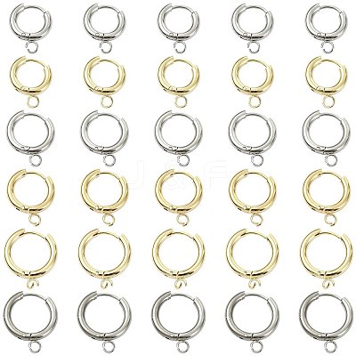 16Pcs 201 Stainless Steel Huggie Hoop Earring Findings STAS-FS0002-27B-1