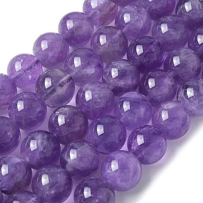 Natural Amethyst Beads Strands G-R446-10mm-21-A-1