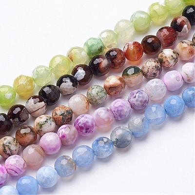 Natural Fire Crackle Agate Beads Strands G-D210-8mm-M2-1