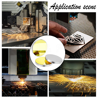 Silicon Gold-Plated Reflective Lens AJEW-WH0248-391B-1