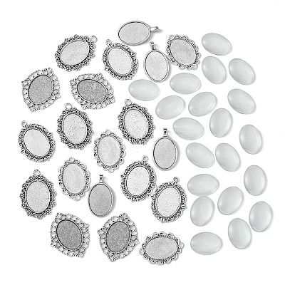 DIY Blank Tibetan Style Alloy Pendant Making Kit DIY-FS0005-76B-1