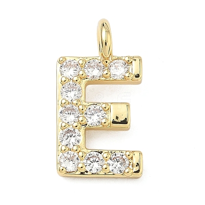 Brass Micro Pave Clear Cubic Zirconia Pendants KK-I476-01G-E-1