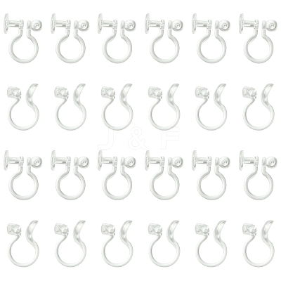 20Pcs 2 Styles Plastic Clip-on Earring Converters Findings KY-FS0001-27-1