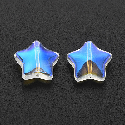 Electroplate Transparent Glass Beads X-GLAA-T022-25-B01-1