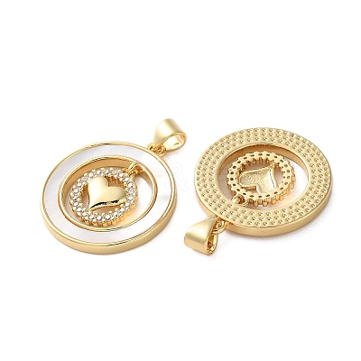 Brass Micro Pave Cubic Zirconia Pendants KK-U070-02D-G-1
