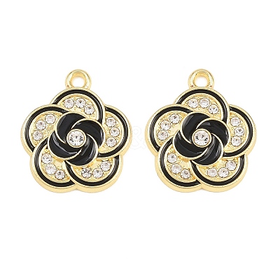 Alloy Black Enamel Pendants FIND-C095-09G-1