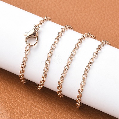 304 Stainless Steel Cable Chains Necklace Making X-STAS-P045-01RG-1
