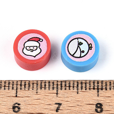 Printed Handmade Polymer Clay Beads CLAY-T022-12A-1