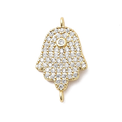 Religion Brass Micro Pave Cubic Zirconia Connector Charms KK-H529-01A-G02-1
