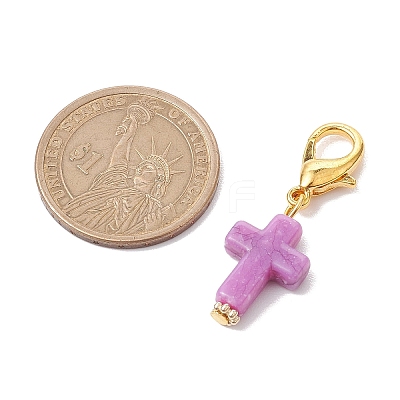 Acrylic Cross Pendant Decoration HJEW-JM01999-1