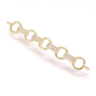 Brass Micro Pave Cubic Zirconia Links ZIRC-E124-31G-1