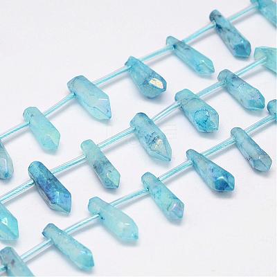 Natural Crystal Pointed Bead Strands G-G940-01-1