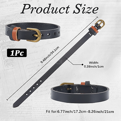 Cattlehide Adjustable Bracelets for Men Women BJEW-WH20001-06B-1