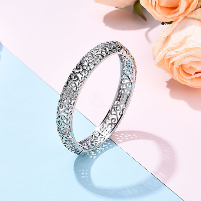 Brass Micro Pave Clear Cubic Zirconia Bracelets BJEW-N035-07P-1