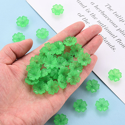 Transparent Frosted Acrylic Bead Caps MACR-S371-04A-734-1