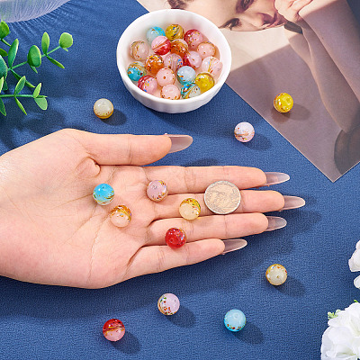 30Pcs 5 Colors Handmade Lampwork Beads LAMP-TA0001-51-1