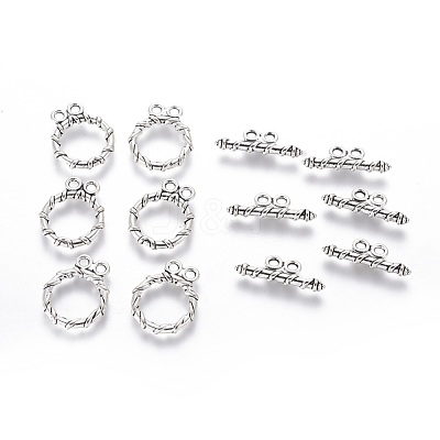 Tibetan Style Alloy Toggle Clasps LF10797Y-1