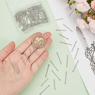 120Pcs 3 Styles 304 Stainless Steel Bar Connector Charms STAS-UN0056-26-1