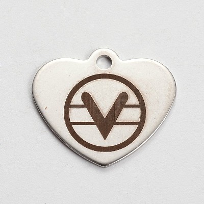 Tarnish Resistant 201 Stainless Steel Heart Pendants LS-STAS-L165-E05-1