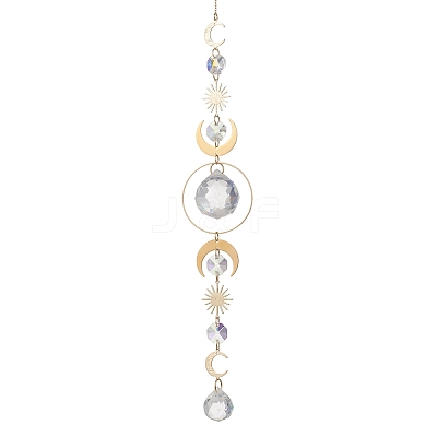 Glass Teardrop Window Hanging Suncatchers HJEW-JM04515-01-1