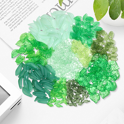 350Pcs 10 Styles Transparent Acrylic Pendants OACR-PA0001-23-1