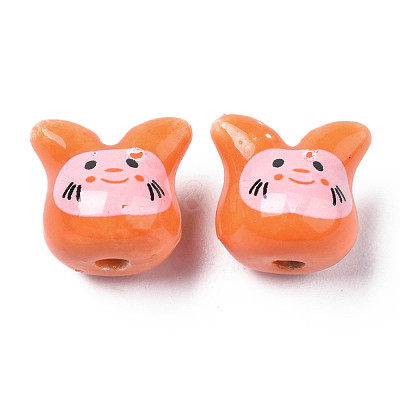 Handmade Porcelain Beads PORC-T007-04O-1