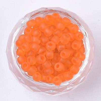 6/0 Frosted Round Glass Seed Beads X-SEED-A008-4mm-M9-1