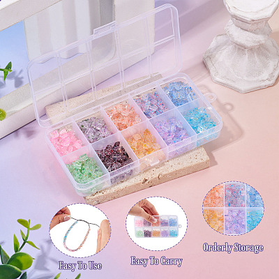 100G 10 Colors Transparent Spray Painted Glass Seed Beads SEED-TA0001-66-1