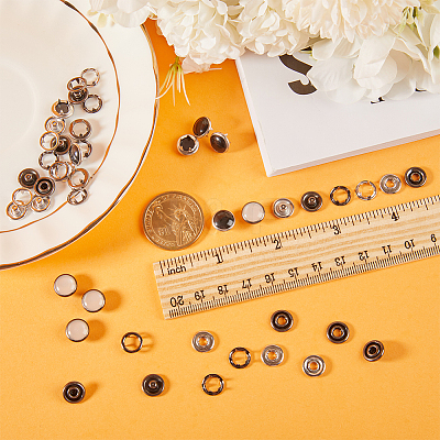 40 Sets 2 Colors Brass Snap Buttons FIND-GF0005-09-1