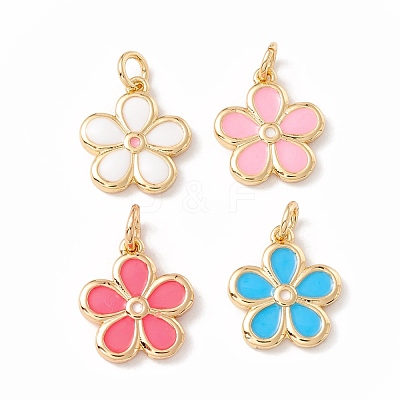 Brass Enamel Pendants KK-P217-02G-1