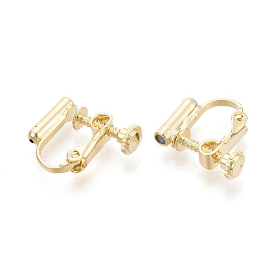 Brass Screw Clip-on Earring Converters Findings KK-N229-01B-1